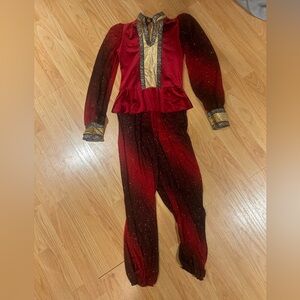 art stone size child large red sparkling russian dance costume